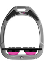 2022 Flex-On Green Composite Ultra Grip Stirrups GC05IUG0505 - Silver Grey / Pink